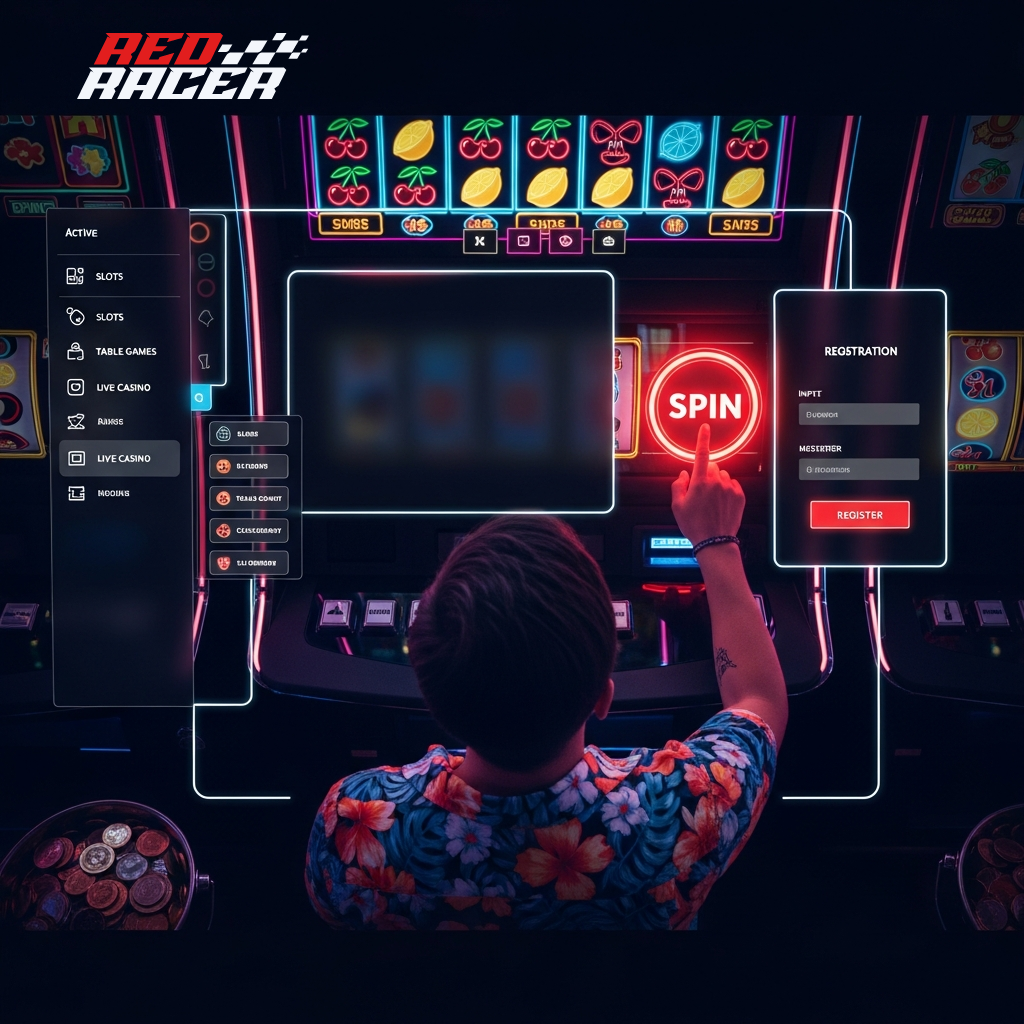 Interface do casino online no telemóvel